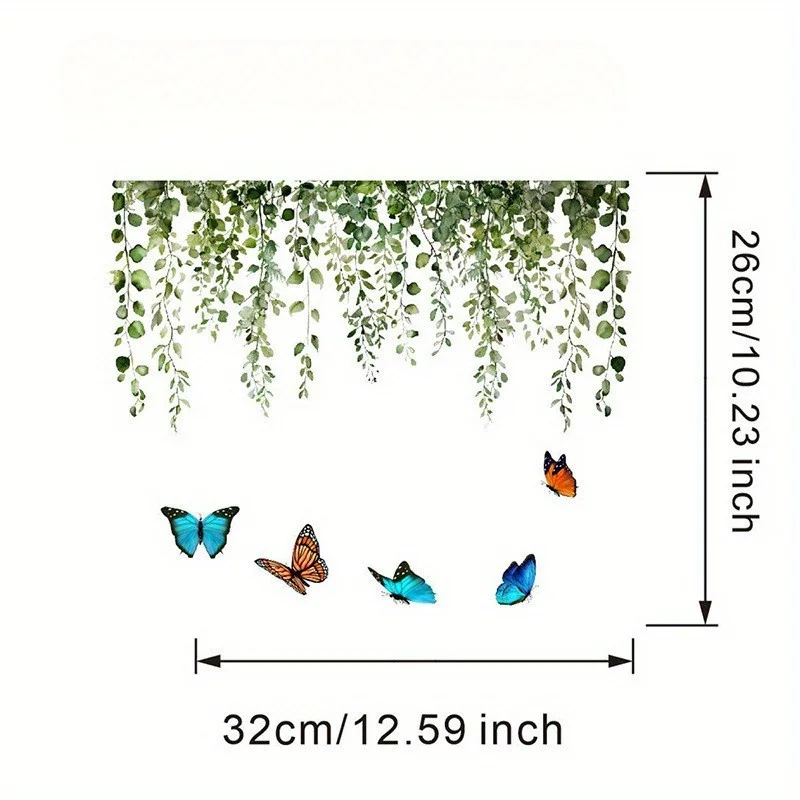 1PC 지속 가능한 PVC 나비 & 녹색 잎 벽 데칼- - Sustainable Living Walla Walla 리뷰 및 가격